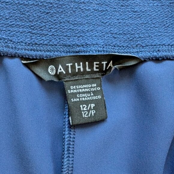 Athleta Stellar Tight Pants Enchanted Blue Ankle Zippers Women's size 12 Petite - Picture 9 of 14